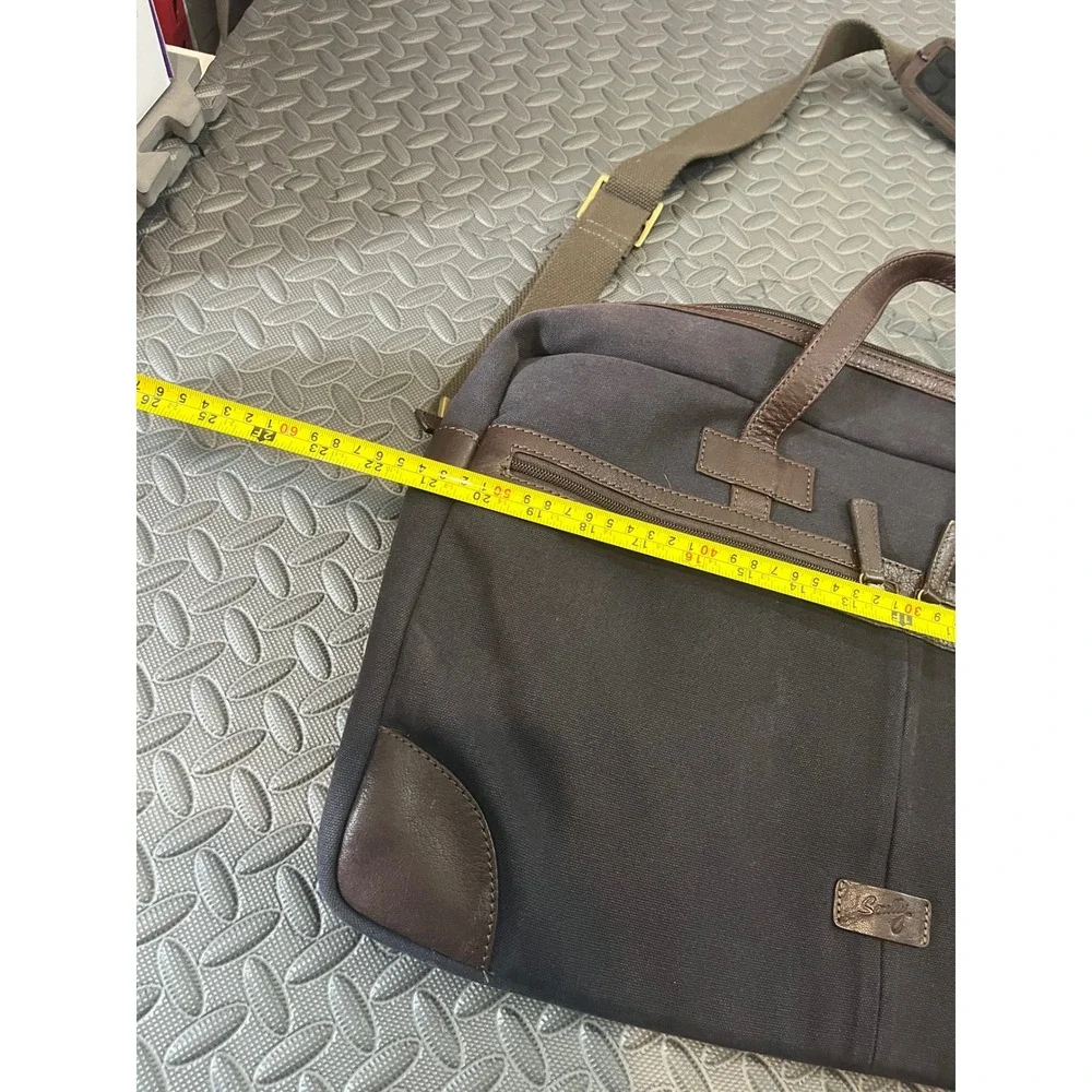 Scully Scully Berkeley Work Bag Briefcase Mens Canvas Leather Trim Travel Tote